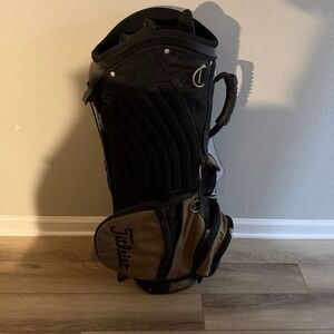 Titleist 6 Way Divider Golf Bag Stand EZ Fit Strap System Black/‎ Brown